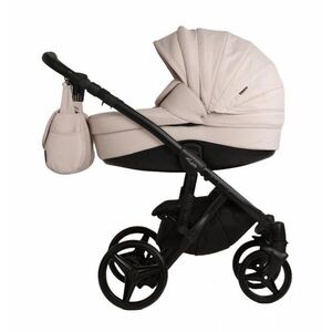 Imagine Carucior 3 in 1 pentru copii Adamex Barletta Natura Collection TK161 Full Linen Vanilla cu scaun auto iSize, landou cu suport de cap reglabil pe inaltime, parte sport reglabila pana la orizontala, suspensii