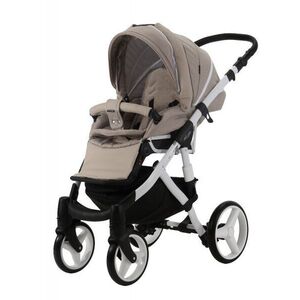 Imagine Carucior 3 in 1 pentru copii Adamex Barletta Y847 Cafe Latte cu scaun auto iSize, landou cu suport de cap reglabil pe inaltime, parte sport reglabila pana la orizontala, suspensii