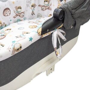 Imagine Set insertie textila pentru landoucosulet copii Kerstin Micul Print, cearsaf cu elastic asortat 80x38 cm, realizate din bumbac 100