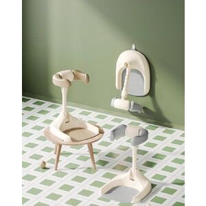 Imagine Suport ergonomic pentru baita independenta a bebelusilor Little Mom Bath Khaki, design cu inaltime ajustabila intre 44-54 cm, stabil si sigur, compact si portabil, cu elementele de sustinere pentru brate