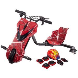 Imagine Vehicul electric pentru copii Drift 360 KidsCare E400Big Rosu, motor 250W, viteza 20 kmh, baterie 36V 3.6Ah, lumini LED, kit de protectie inclus