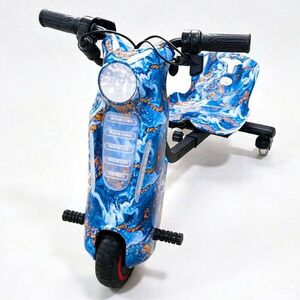 Imagine Tricicleta electrica pentru copii Drift 360 KidsCare E600 Mini Albastru, motor 150W, viteza maxima 15 kmh, baterie 36V 2.4Ah, lumini LED, roti drift, kit de protectie inclus
