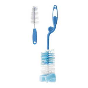 Imagine Perie pentru curatare biberoane si tetine Bocioland Albastru, include perie pentru tetine, maner ergonomic