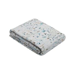 Imagine Patura multifunctionala de muselina KikkaBoo Dreamy Fields Grey 100x100 cm, cu strat dublu, bumbac 100