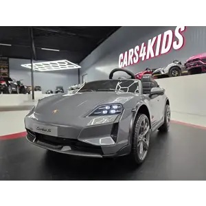 Imagine Masinuta electrica pentru copii Porsche Taycan Turbo S 24V Gri, 2 locuri, licenta oficiala, telecomanda 2.4G, scaun piele