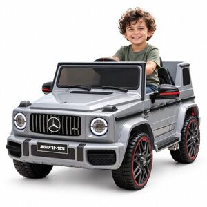 Imagine Masinuta electrica pentru copii cu licenta Mercedes Benz AMG G63 Grey cu telecomanda 2.4G, 2 motoarex35w, deschidere usi, lumini LED, suspensii, volan cu functii, pornire la buton