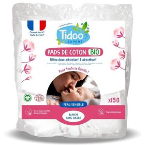 Imagine Dischete dreptunghiulare Bio din bumbac pentru intreaga familie Tidoo 150 bucati
