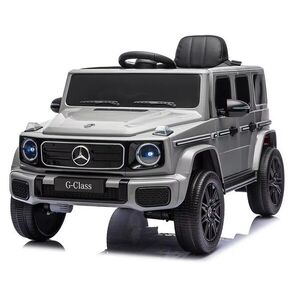 Imagine Masinuta electrica pentru copii cu licenta Mercedes-Benz G580 Cool Grey 12V4.5Ah, scaun din piele, faruri LED, muzica, suspensii, portiere inalte cu deschidere, centura de siguranta, cod QR montaj