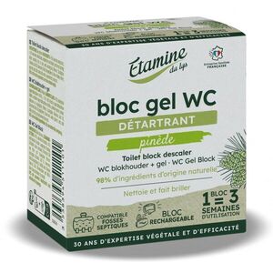 Imagine Pastila gel + suport pentru curatare si detartrare toaleta Etamine parfum pin si eucalipt 50 ml
