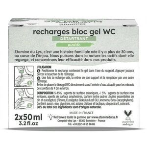 Imagine Rezerva 2 pastile gel pentru curatare si detartrare toaleta Etamine parfum pin si eucalipt 100 ml