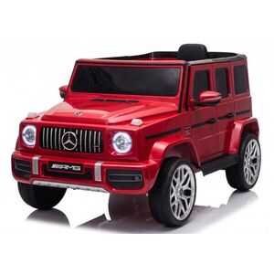 Imagine Masinuta electrica pentru copii cu licenta Mercedes-Benz G63 Rosu, telecomanda 2.4G, scaun din piele, lumini LED, oglinzi retrovizoare, muzica, usi inalte cu deschidere, suspensii, centura de siguranta