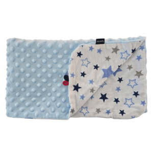 Imagine Paturica Minky pentru copii 75x75 cm K-637 Blue Stars
