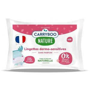 Imagine Servetele umede hipoalergenice, fara parfum, cu extract de bumbac Carryboo 58 bucati