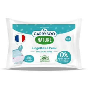 Imagine Servetele de apa umede hipoalergenice, fara parfum, cu extract Bio de musetel Carryboo 58 bucati