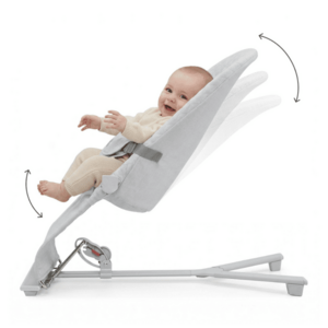 Imagine Balansoar pliabil KinderKraft Mimi Light Grey, spatar reglabil, bara cu jucarii