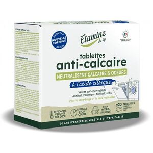 Imagine Tablete anticalcar masina de spalat rufe si vase Etamine fara parfum 20 bucati