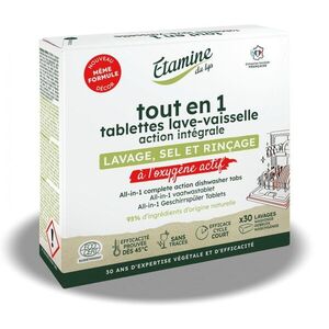 Imagine Tablete Bio fara parfum all-in-1 spalare, sare, clatire Etamine pentru masina de spalat vase 30 bucati