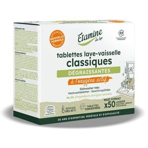 Imagine Tablete eco clasice fara parfum pentru masina de spalat vase Etamine cu oxigen activ 50 bucati