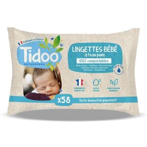 Imagine Servetele umede cu apa pura Tidoo 58 bucati
