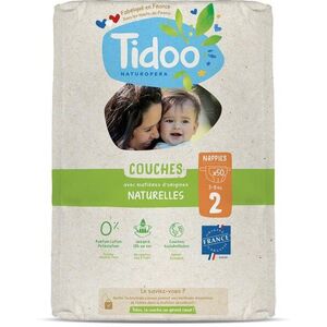 Imagine Scutece T2(3-6kg) ECO hipoalergenice, nou nascuti, marimea 2 Tidoo 50 bucati