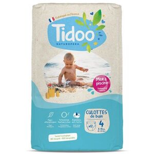 Imagine Scutece chilotel de baie T4(8-15kg) ECO hipoalergenice, marimea 4 Tidoo 12 bucati