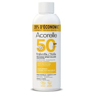 Imagine Rezerva spray Bio protectie solara pentru copii SPF50 cu ulei de karanja si propolis Acorelle 150 ml