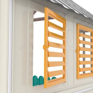 Imagine Casuta de gradina pentru copii Pilsan Country GreyBlue, utilizare interiorexterior, plastic rezistent UV, design realist, usa si ferestre functionale
