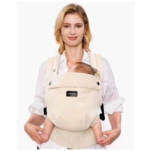 Imagine Marsupiu ergonomic PureHug Gentletouch Momcozy Sand din bumbac si in