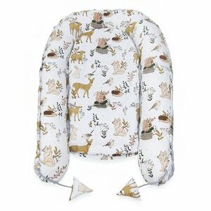 Imagine Cuib pentru bebelusi Kerstin Forest Animals cu inchidere reglabila, salteluta detasabila, material bumbac, dimensiune 81x53 cm