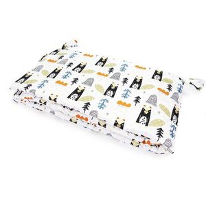 Imagine Protectie laterala pentru patut copii Kerstin Beaver 180 x 30 cm, cu doua fete, suprafata din bumbac 100, prindere cu panglici