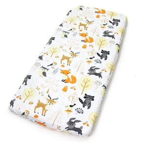 Imagine Cearceaf pentru patut copii Kerstin Forest Friends 90x40 cm cu elastic roata, material 100 bumbac