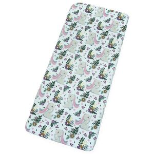 Imagine Cearceaf pentru patut copii Kerstin Bunny Pink 90x40 cm cu elastic roata, material 100 bumbac