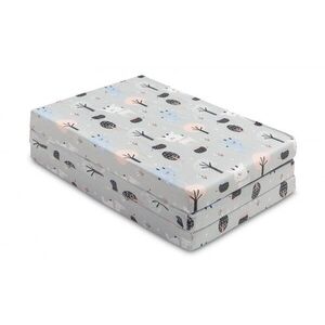 Imagine Saltea pliabila pentru patut copii Sensillo Caprioare 120x60x5 cm, husa detasabila din bumbac, compatibila cu patuturi clasice si pliabile