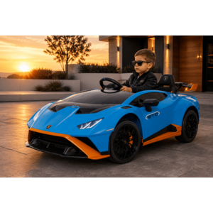 Imagine Masinuta electrica pentru copii Lamborghini Huracan STO 12V, functie drift, telecomanda 2.4G, bluetooth, USB, sa piele, 3-5 ani