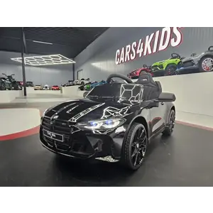 Imagine Masinuta electrica pentru copii BMW M4 Negru Metalic, 12V, licenta oficiala, telecomanda 2.4G, scaun piele