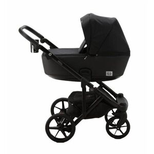Imagine Carucior 3 in 1 Adamex Monaco Linen EcoLeather PS1 Black Onyx, scoica testata ADAC, suspensii, maner reglabil, suport reglabil pentru picioare, accesorii incluse