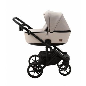 Imagine Carucior 3 in 1 Adamex Monaco Linen EcoLeather PS16 Sahara Beige, scoica testata ADAC, suspensii, maner reglabil, suport reglabil pentru picioare, accesorii incluse