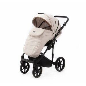 Imagine Carucior 3 in 1 Adamex Rimini Alu Tip Collection Linen EcoLeather RY83 Beige Caramel, scoica testata ADAC, suspensii, maner reglabil, suport reglabil pentru picioare, accesorii incluse