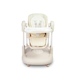 Imagine Scaun de masa multifunctional Caretero Sitron Bej 3in1 transformabil in scaun de masabalansoarpremergator, masuta si suport picioare reglabile, inaltime ajustabila, roti silentioase, centuri de siguranta, pernuta reductor