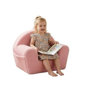 Imagine Fotoliu din burete pentru copii New Baby Teddy Pink, cu buzunar lateral, husa detasabila, din materiale certificate Oeko Tex Standard 100