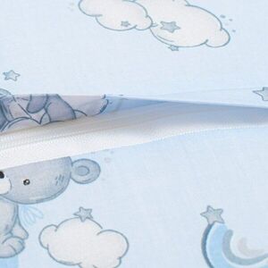 Imagine Pernuta inaltator New Baby Bear Blue din spuma poliuretanica, husa detasabila din bumbac, grosime 8 cm