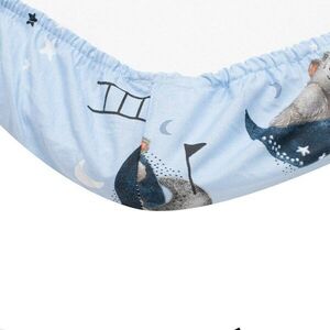 Imagine Cearceaf cu elastic pentru landou New Baby Teddy bear in space, din bumbac certificat Oeko-Tex 100, 35 x 75 cm, 0 luni+