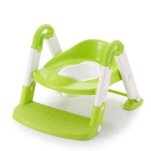 Imagine Reductor pentru toaleta pentru bebelusi si copii cu scarita Little Mom Stair Potty Green