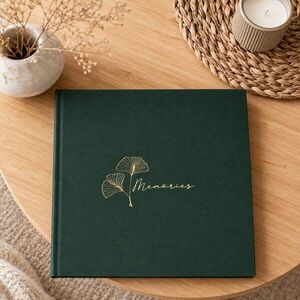 Imagine Album foto premium memories, 500 fotografii 10x15, buzunare individuale, coperta verde cu imprimeu auriu