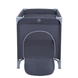 Imagine Patut pentru copii KikkaBoo So Gifted Plus Navy cu pliere compacta, masuta de infasat, doua nivele, usita laterala cu fermoar, geanta de transport inclusa