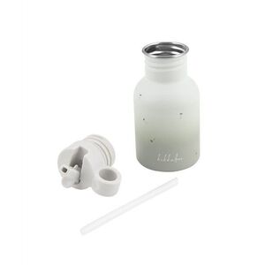 Imagine Sticla din otel inoxidabil cu pai retractabil pentru copii KikkaBoo Flora Sand capacitate 350ml, fara BPA, protectie anti-scurgere,