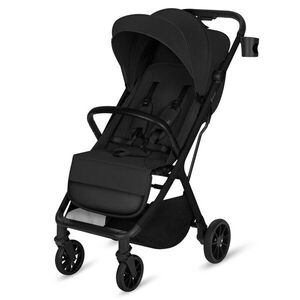 Imagine Carucior sport pentru copii Lionelo Cloe Plus Negru cu accesorii, cadru din aluminiu, pana la 22 kg, usor, pliere compacta pentru avion, cu o singura mana, ideal pentru toate tipurile de suprafete, 6 luni+