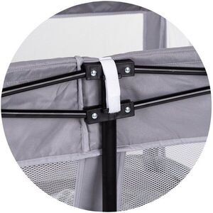 Imagine Tarc de joaca pentru copii Chipolino Easy Grey 180x180 cm, inele ajutatoare si usa pentru acces