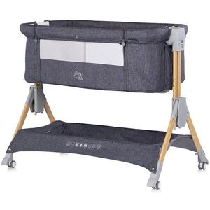 Imagine Patut co-sleeper pliabil Chipolino SleepNFold Charcoal cu inaltime reglabila, pozitie anti-reflux, functie de leganare, salteluta de infasat, plasa anti-insecte, roti cu frana