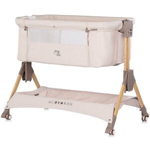 Imagine Patut co-sleeper pliabil Chipolino SleepNFold Cashmere cu inaltime reglabila, pozitie anti-reflux, functie de leganare, salteluta de infasat, plasa anti-insecte, roti cu frana